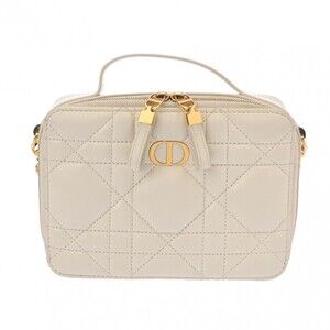 CHRISTIAN DIOR CARO Bag Ivory White Calfskin Shoulder